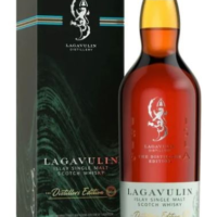 The Lagavulin Distillers Edition Double Mature is a premium Scotch whisky from the Islay region of Scotland. This expression showcases a rich flavor profile characterized by a harmonious blend of smoky peat