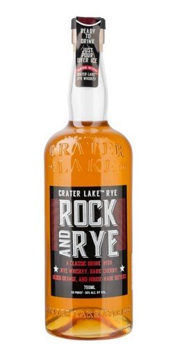 CRATER LAKE ROCK & RYE 750ML CRATER LAKE ROCK & RYE is a distinctive blend of premium rye whiskey infused with natural flavors. This product showcases the essence of the Pacific Northwest