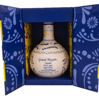 GRAND MAYAN ULTRA LIMITED RELEASE 750ML is a premium liquor that showcases a rich flavor profile with notes of aged oak