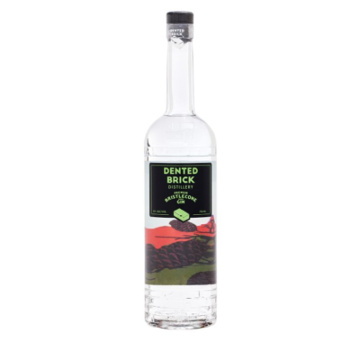 DENTED BRICKED BASIN BRISTLECO GIN 750ML is a unique spirit that features a blend of traditional botanicals with a zesty citrus and herbal profile. Sourced from a renowned distillery in the heart of a vibrant gin-making region