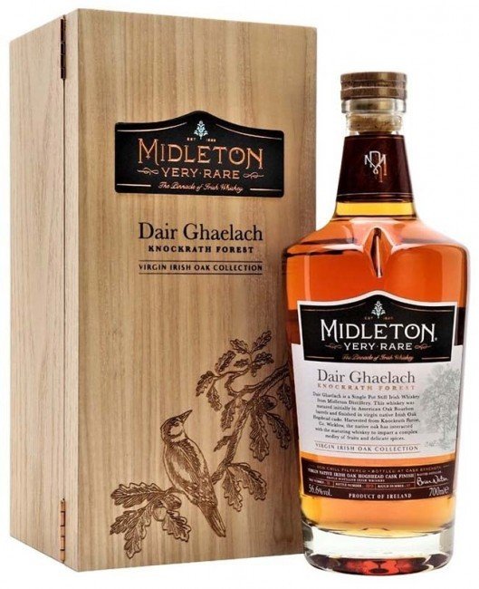 MIDLETON DAIR GHAELACH TREE #4 is a premium Irish whiskey that showcases a rich flavor profile characterized by notes of sweet vanilla