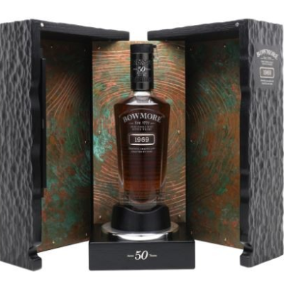 BOWMORE 1969 50 Yr Old is a distinguished single malt Scotch whisky hailing from the renowned Islay region of Scotland. It showcases a complex flavor profile