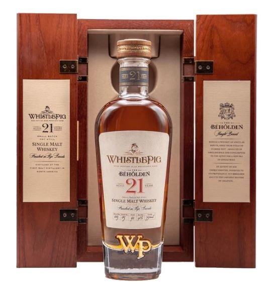 WHISTLE PIG BEHOLDEN 21YR is a premium rye whiskey crafted in Vermont