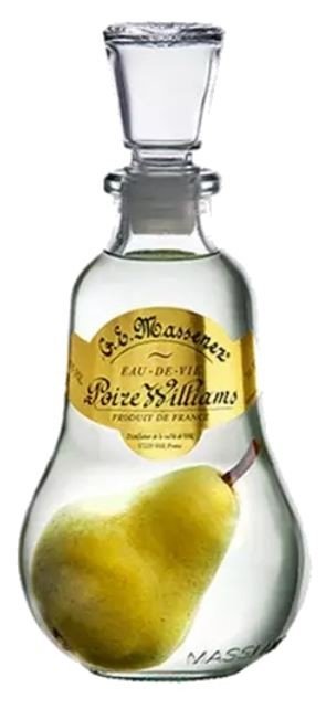 MASSENEZ Pear in a Bottle Brandy is a premium liquor from the Alsace region of France