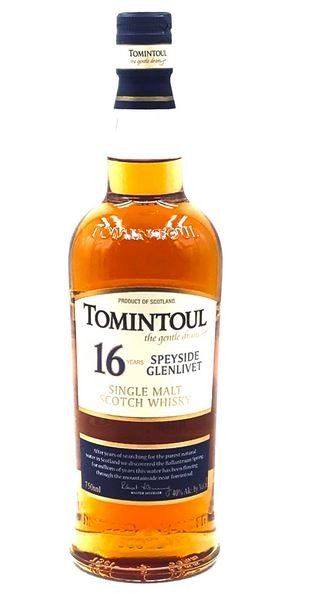 <p>TOMINTOUL 16 YR OLD is a premium single malt Scotch whisky from the Speyside region of Scotland. It features a rich flavor profile characterized by notes of honey