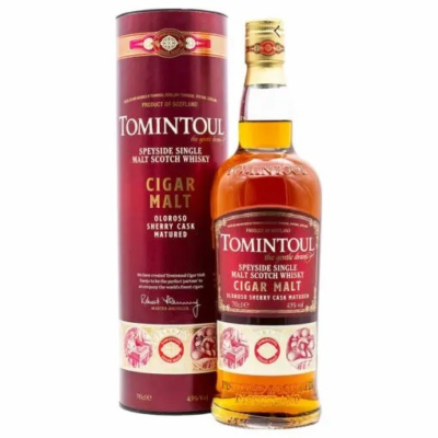 <p>TOMINTOUL CIGAR SCOTCH is a distinguished whisky hailing from the Speyside region of Scotland. This expression is characterized by a rich flavor profile that features notes of dried fruits