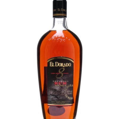 EL DORADO 8 YEAR OLD is a premium rum hailing from the Demerara region of Guyana. It offers a rich and complex flavor profile