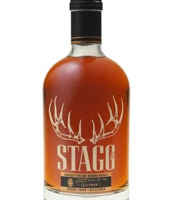 GEORGE T. STAGG JR. BOURBON is a robust whiskey hailing from the iconic Buffalo Trace Distillery in Kentucky. It features a rich flavor profile with notes of caramel
