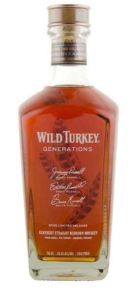 WILD TURKEY GENERATIONS 750ML is a premium bourbon originating from the renowned distilleries of Lawrenceburg