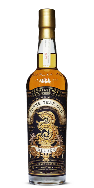 COMPASS BOX 3 YEAR DELUXE 750ML COMPASS BOX 3 YEAR DELUXE 750ML showcases a vibrant flavor profile characterized by notes of vanilla