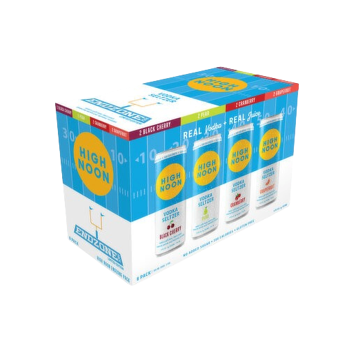 HIGH NOON ENDZONE 8 PACK features a selection of refreshing ready-to-drink beverages crafted with real fruit juice and premium spirits. Each can contains 355ml of naturally flavored
