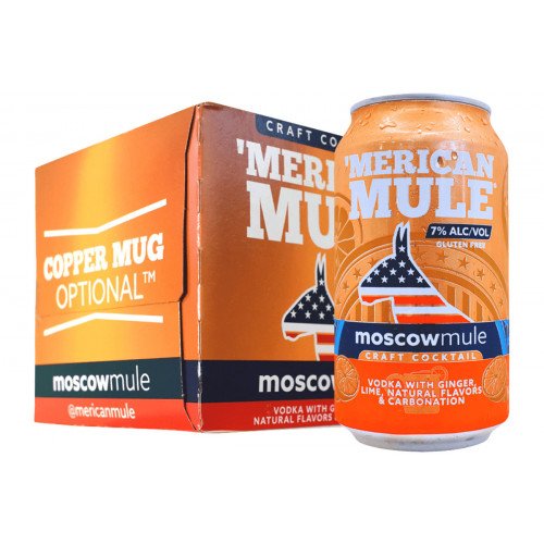 The MERICAN MULE MOSCOW 4PACK offers a classic blend of crisp vodka