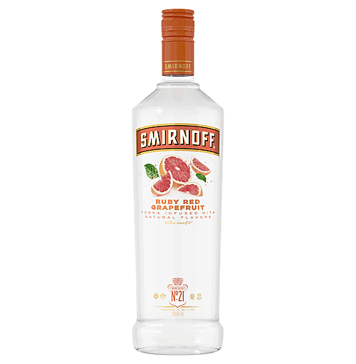 SMIRNOFF RUBY RED is a vibrant vodka infused with the refreshing flavors of grapefruit and a touch of citrus. Hailing from the iconic Smirnoff distillery in Russia
