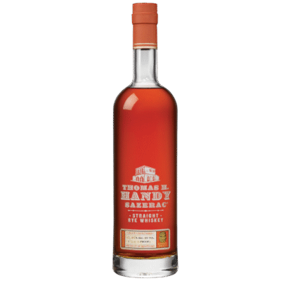 THOMAS HANDY SAZERAC RYE 750ML is a high-proof straight rye whiskey from the Sazerac Distillery in Kentucky. It features a robust flavor profile characterized by notes of spicy rye