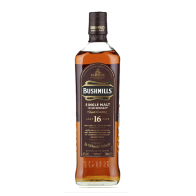 <p>BUSHMILLS 16 YR is a premium Irish whiskey hailing from the renowned Bushmills distillery in Northern Ireland. This expression features a rich flavor profile that includes notes of dried fruit