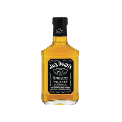 JACK DANIELS 200ML is a Tennessee whiskey known for its smooth flavor profile with notes of vanilla