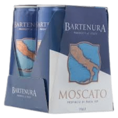 Bartenura Moscato Cans are sparkling wines hailing from the renowned Moscato d'Asti region of Italy. This refreshing beverage is characterized by its sweet and fruity flavor profile