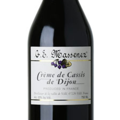 MASSENEZ CREME DE CASSIS is a rich blackcurrant liqueur from the Alsace region of France. It features a deep