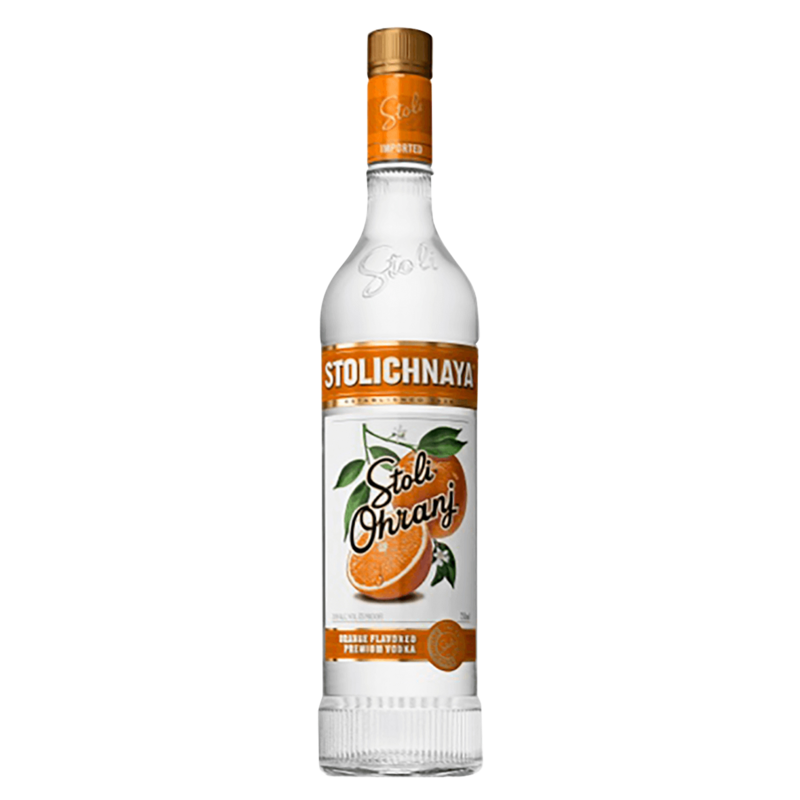 csm4imb0oe4f2-2304842_1747997185501 STOLI VODKA OHRANJ 750ML is a distinctive liquor featuring a blend of traditional vodka with a hint of orange. Originating from Russia