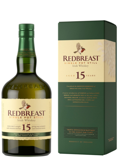 REDBREAST 21YR is a premium Irish whiskey hailing from the renowned Midleton Distillery. This 21-year-old expression features a rich flavor profile characterized by notes of dried fruit