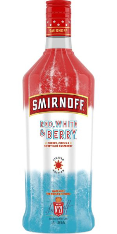 SMIRNOFF RED WHITE BERRY 1.75L is a flavored vodka featuring a blend of berry flavors