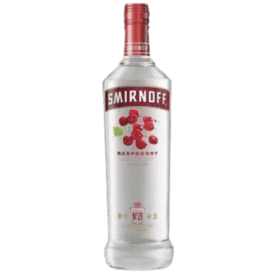 SMIRNOFF RASPBERRY 1L is a vodka-based liquor that features a vibrant raspberry flavor profile. It is crafted in the United States