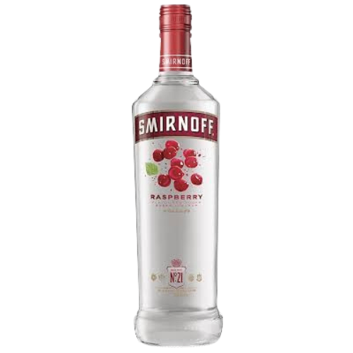 SMIRNOFF RASPBERRY 1L is a vodka-based liquor that features a vibrant raspberry flavor profile. It is crafted in the United States