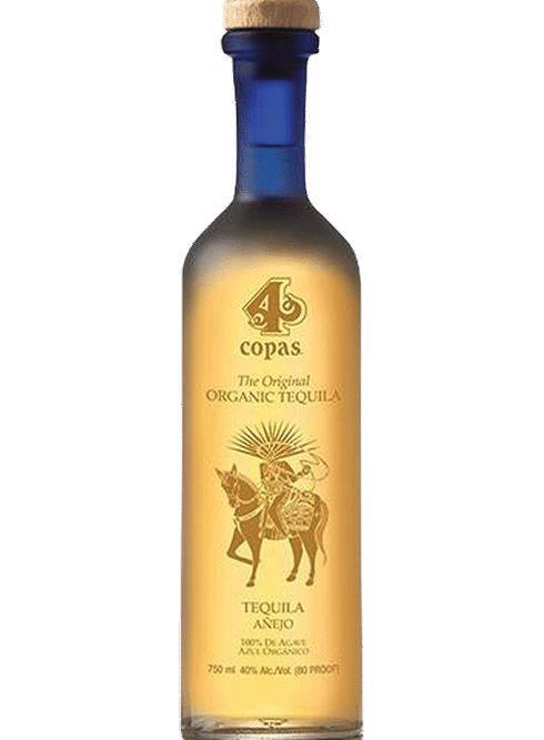 <p>4 Copas Añejo Organic Tequila is crafted from 100% organic blue agave
