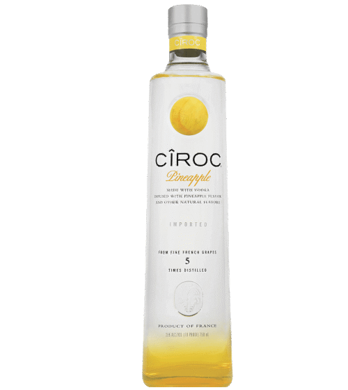 CIROC PINEAPPLE 375ML is a premium vodka infused with the natural essence of ripe pineapple. Crafted in the renowned Cognac region of France