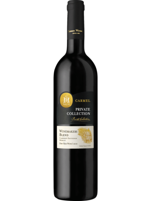 The CARMEL PC CAB SAUV MERLOT 750ML is a red wine that features a rich flavor profile with notes of dark berries