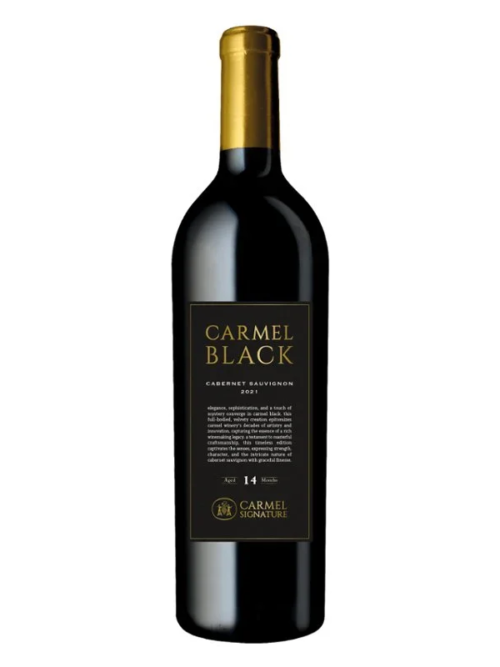 CARMEL BLACK CAB SAUV 750ML is a rich red wine hailing from the renowned Carmel Winery in Israel. It exhibits flavors of blackcurrant