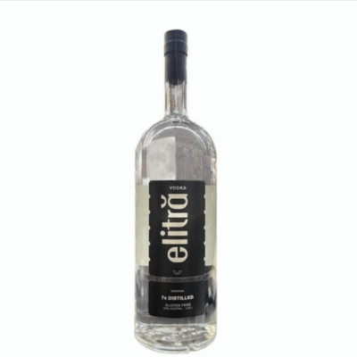 ELITRA REGULAR CLEAR VODKA 1.75L is a premium vodka characterized by its crisp and clean flavor profile