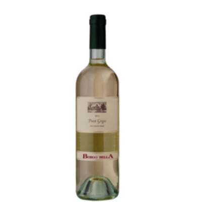 BORGO BELLA PINOT GRIGIO is a crisp white wine hailing from the renowned vineyards of Italy. It features bright notes of green apple