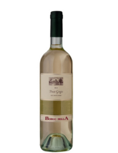 BORGO BELLA PINOT GRIGIO is a crisp white wine hailing from the renowned vineyards of Italy. It features bright notes of green apple
