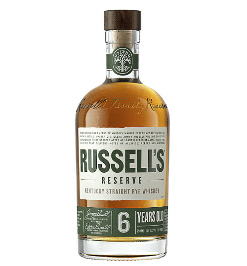 RUSSELLS RESERVE RYE 750ML showcases a robust flavor profile with notes of spice