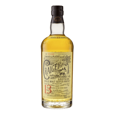 CRAIGELLAGHIE 13 YEAR OLD is a distinguished single malt Scotch whisky hailing from the Speyside region of Scotland. This expression features a complex flavor profile with notes of dried fruits