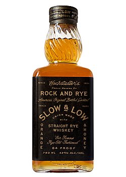 HOCHSTADTER'S SLOW ROCK & RYE is a flavorful whiskey-based liqueur that combines the warming essence of rye whiskey with the sweetness of rock candy and a hint of spice. Hailing from the United States