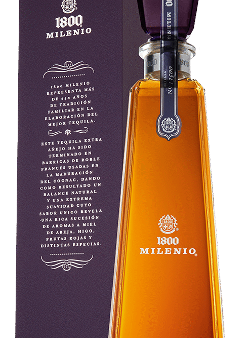 <p>1800 Tequila Milenio is a premium tequila crafted from 100% blue agave sourced from the Jalisco region of Mexico. It features a rich and complex flavor profile with notes of vanilla