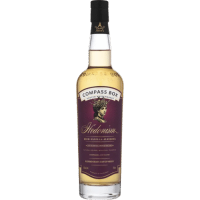 COMPASS BOX HEDONISM is a blended grain whisky known for its rich and complex flavor profile