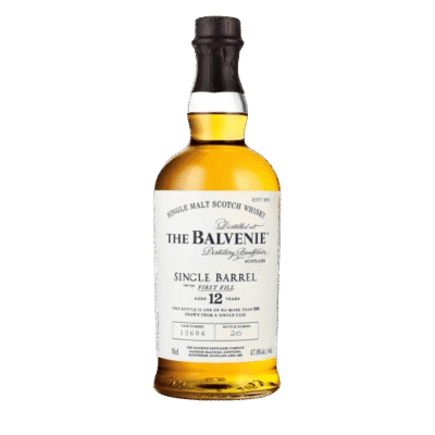 Balvenie Single Barrel 12 Year Old is a Scotch whisky hailing from the Speyside region of Scotland. It features a rich flavor profile that includes notes of honey