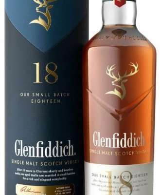GLENFIDDICH SINGLE MALT 18 YR is a premium Scotch whisky distilled in the Speyside region of Scotland. This expression features rich flavors of dried fruit