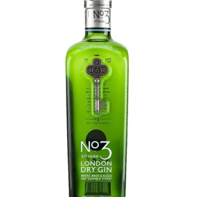 NO.3 GIN 750ML features a balanced flavor profile characterized by a distinct juniper backbone complemented by citrus notes and subtle spices. It is produced in London