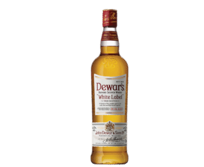 DEWARS WHITE LABEL 750ML is a blended Scotch whisky that hails from the Highlands of Scotland. It features a balance of creamy honey