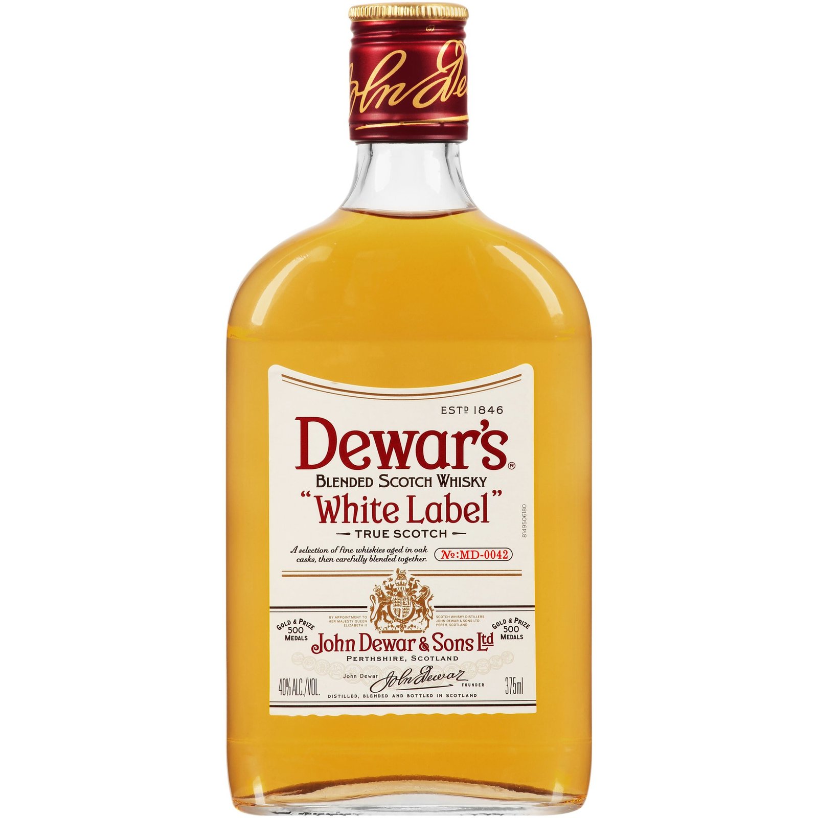 ik1iimb0oxmp9-2294837_1747998095660 DEWAR'S WHITE LABEL 375ML is a blended Scotch whisky known for its smooth and balanced flavor profile. It features notes of creamy caramel