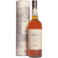 OBAN 14 Year Old Scotch is a nuanced whisky hailing from the Highlands of Scotland. It features a balanced flavor profile with notes of citrus