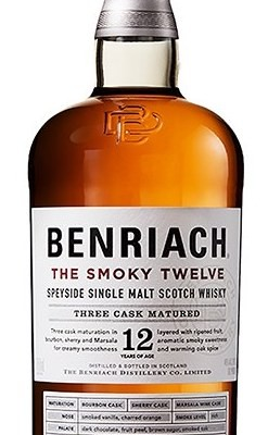 BENRIACH THE SMOKY 12YR is a single malt Scotch whisky from the Speyside region of Scotland. It features a rich flavor profile characterized by a blend of smoky peat