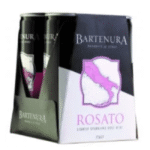 Bartenura Moscato Rose Cans feature a light