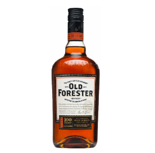 OLD FORESTER 100 PROOF is a robust bourbon whiskey proudly distilled in Kentucky. It features a rich flavor profile with notes of caramel